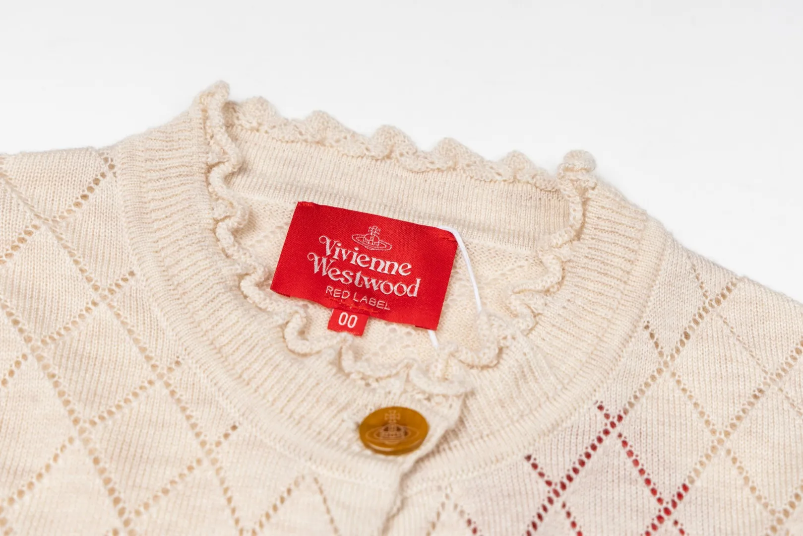 VIVI161# vivienne west wood 25FW October Tokyo show new model diamond pattern classic red label cardigan Size: 1 yard (90-110 pounds) 2 yards (110-130 pounds) 3 yards (130-150 pounds) Color: red, apricot, black